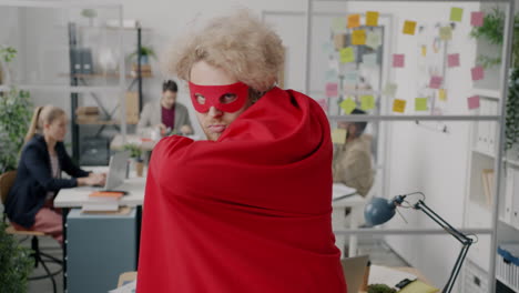 superhero in the office