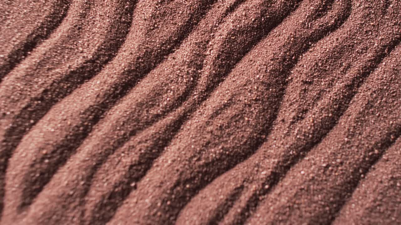 패턴과 복사 공간 배경으로 갈색 모래의 클로즈업 비디오