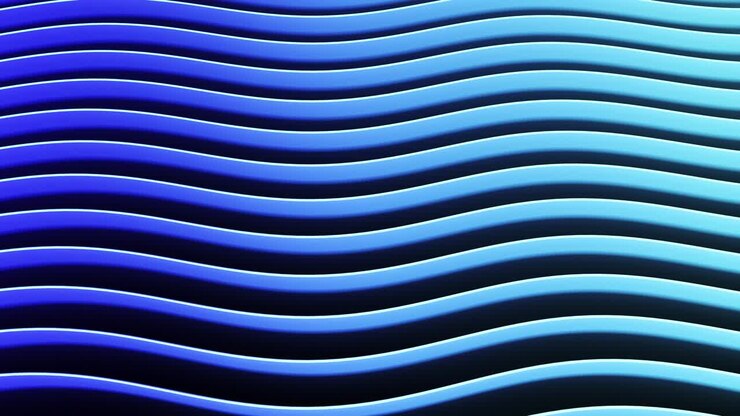 Abstract color horizontal waves 3d shapes set of different color animation. 4k looping footage.