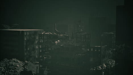 desolate urban landscape showcasing the aftermath of destruction and neglect
