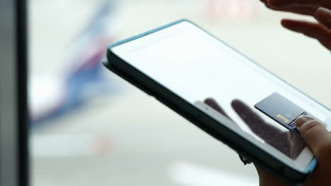 online shopping or payment using touch pad
