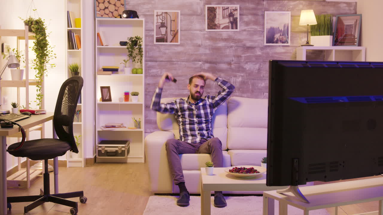 Living Room Scene with Man