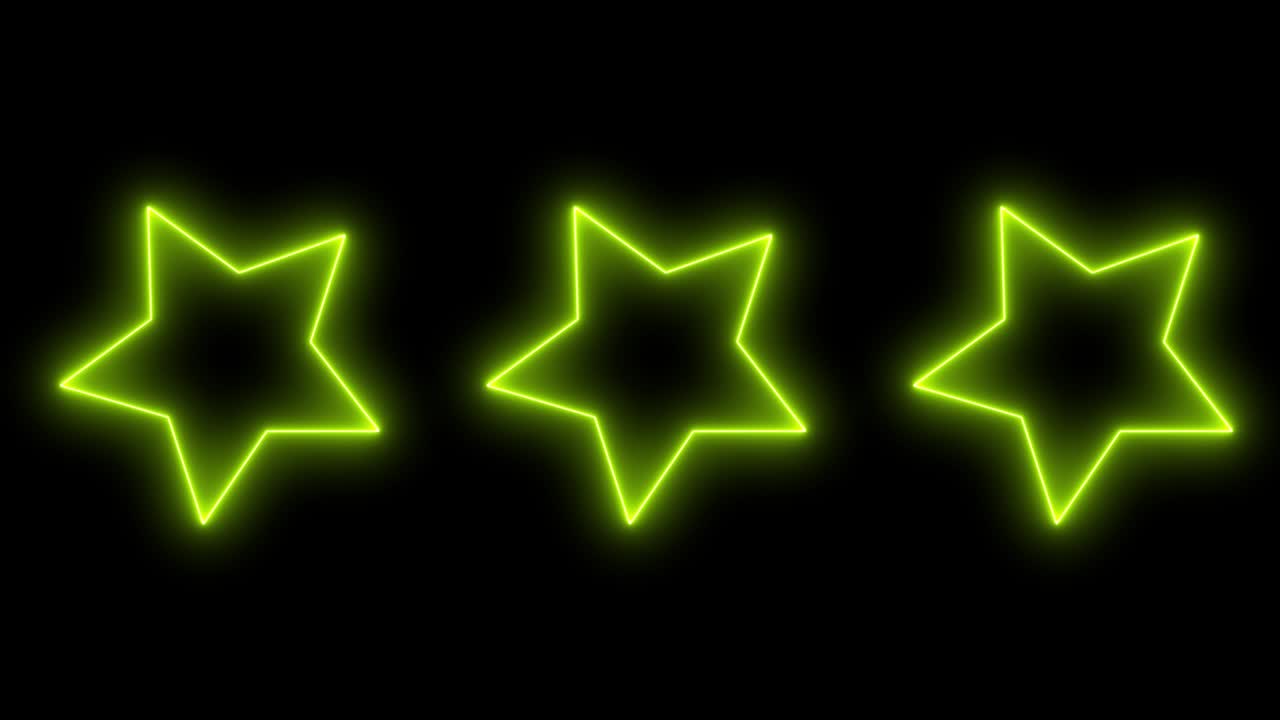 estrella de neón amarilla brillante animación gráficos de movimiento