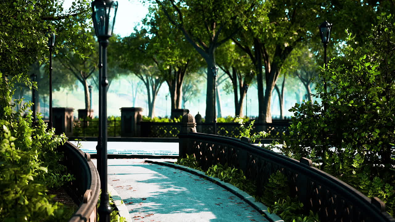 vista de la calle del parque durante la pandemia de covid-19