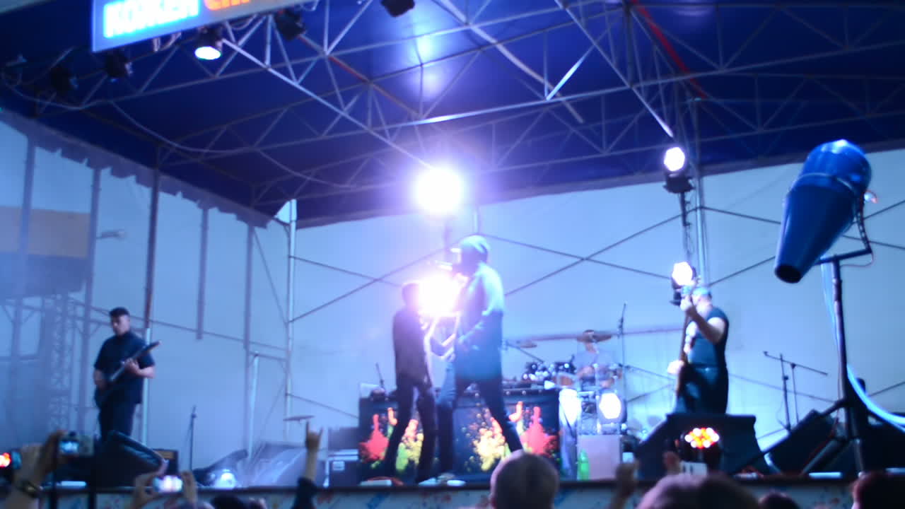 Concert of New Level group. Ukraine, Berdyansk. Shooting at night