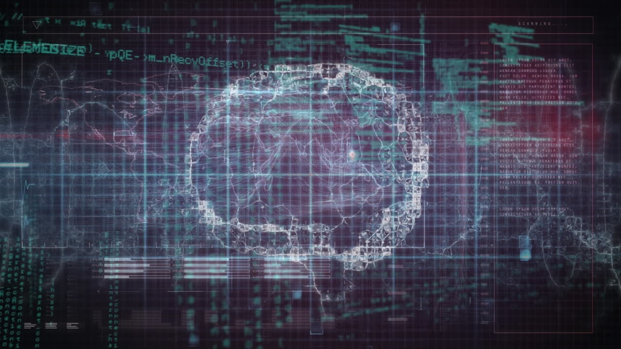 Animation of data processing over brain