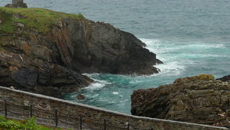 coastal area on a rainy and stormy day, asturias, spain