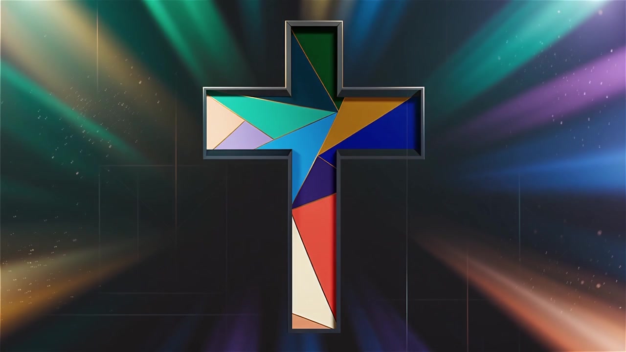 Cruz Cristiana con Luz Celestial, Fondo para Adoración.