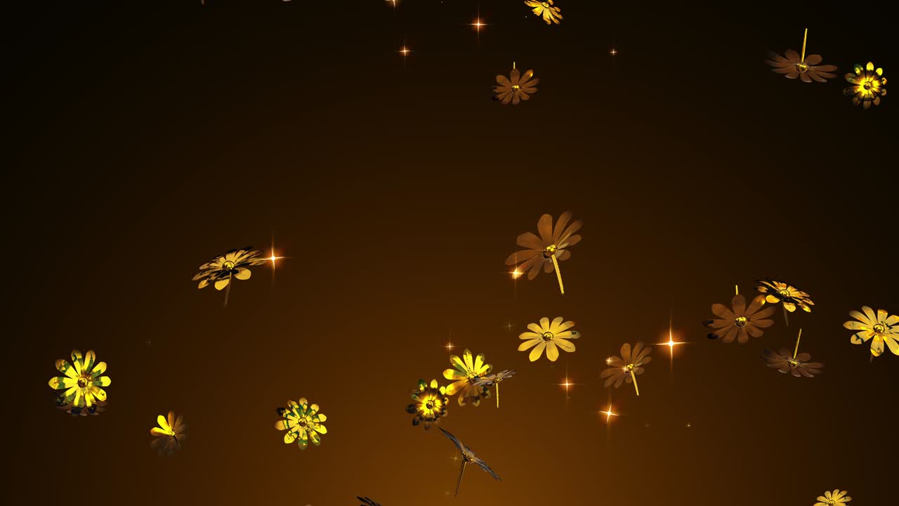 금 꽃 입자 루프 애니메이션