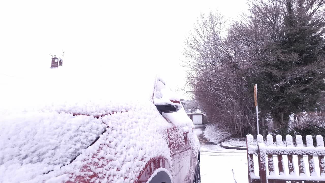 día de nieve en mi pueblo local
