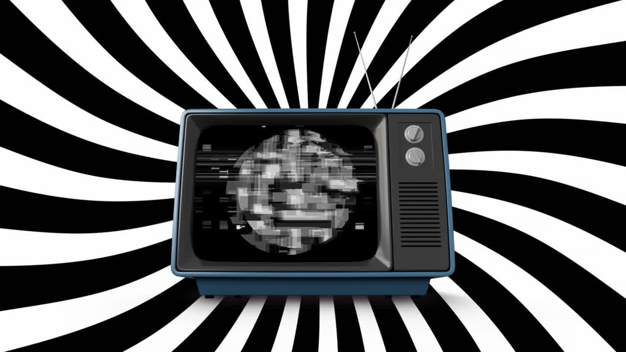 고정적 인 오래된 텔레비전