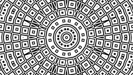 black and white abstract kaleidoscope looped animation