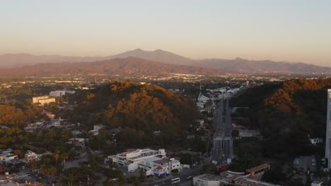 drone view of the miguel de la madrid avenue in manzanillo colima, mexico.
