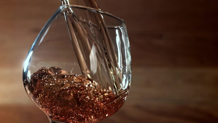 Slow Motion Pouring of Golden Liquid into a Glass
