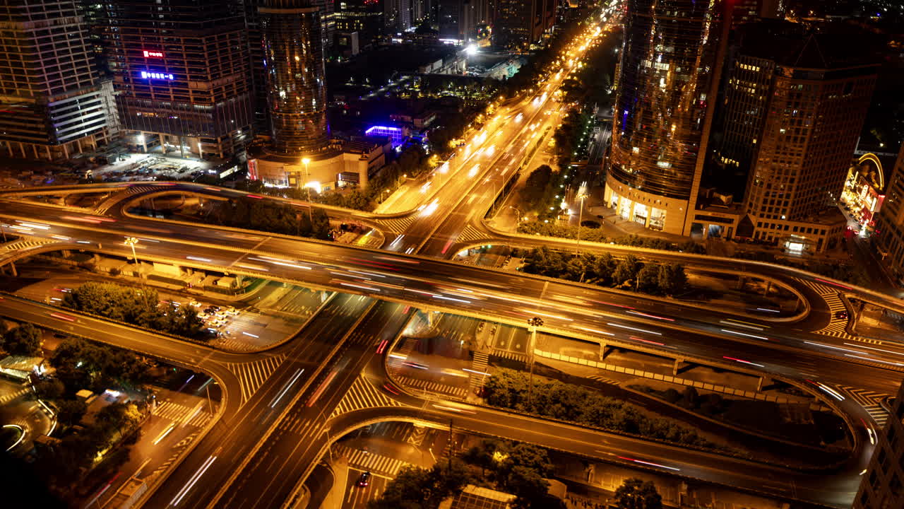Timelapse of the Beijing city skyline from a high vantage point