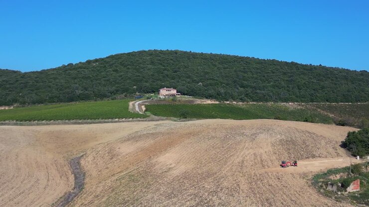 Paesaggio meditativo e sereno, Autunno in Toscana, Italia
