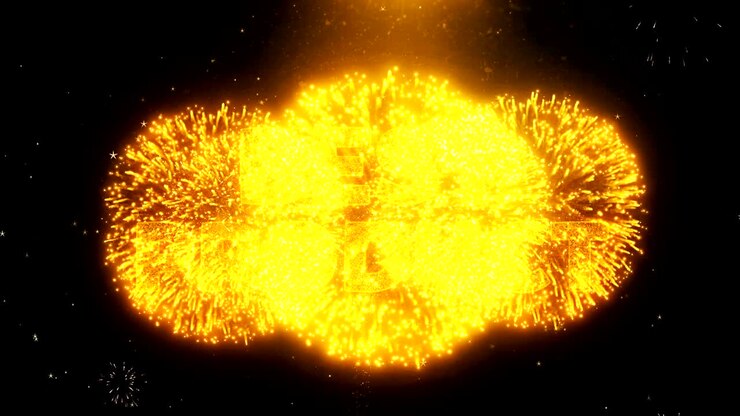 Best Product Text on Firework Display Explosion Particles.