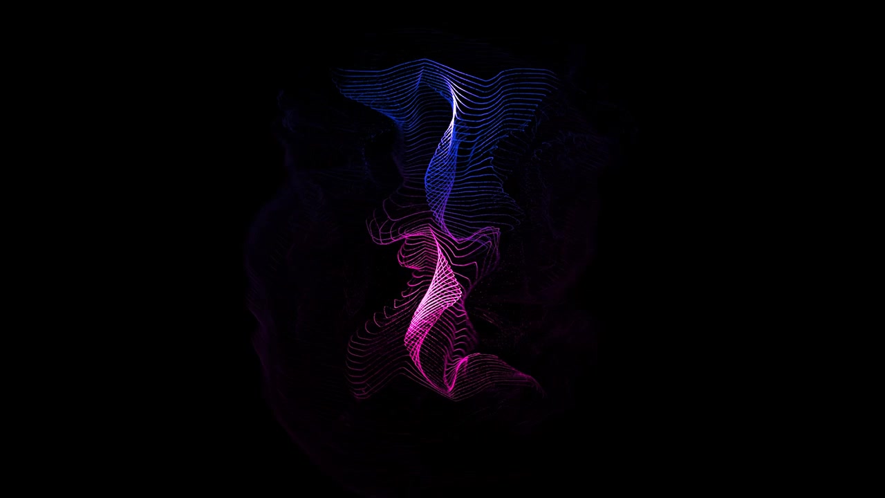 Abstract Digital Art with Glowing Blue and Pink Lines
