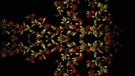 floral pattern on black background