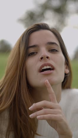close-up portrait of a woman displaying various gestures and expressions