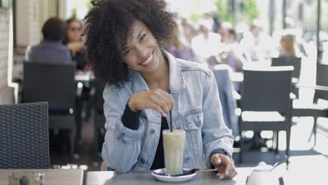 lovely young woman with drink