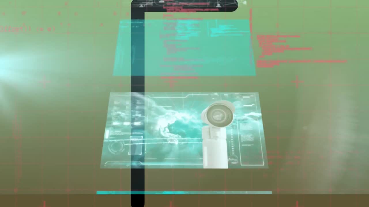 녹색 배경에 있는 데이터 처리의 애니메이션