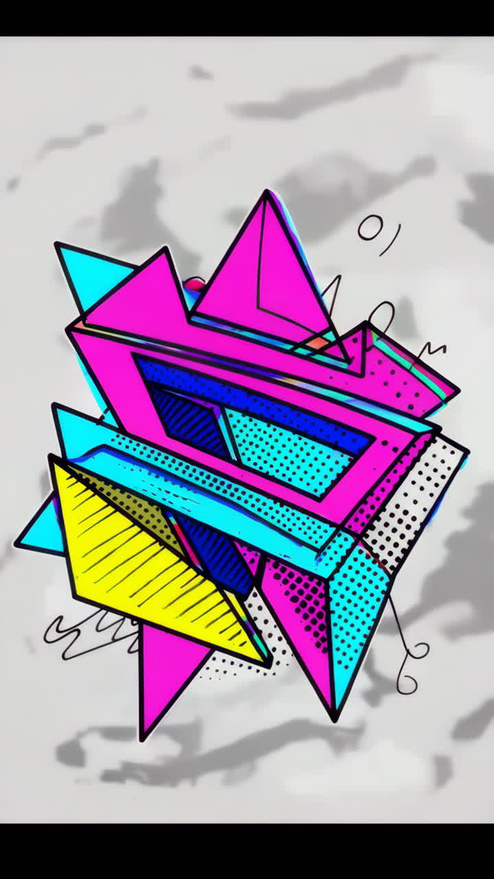 Vibrant Abstract Geometric Design in Pop Art Style