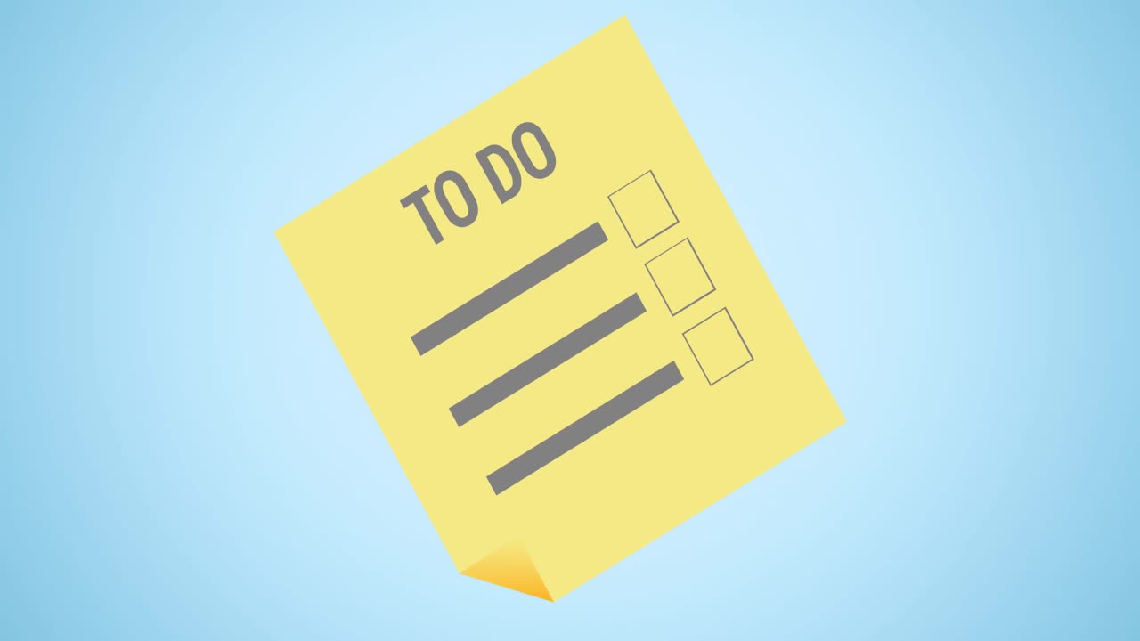 Animation of yellow document on blue background