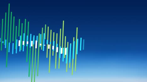 animación del procesamiento de datos sobre fondo azul