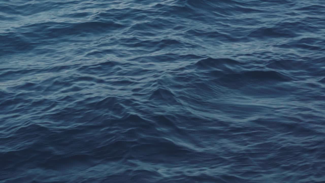 Deep blue water slow motion closeup