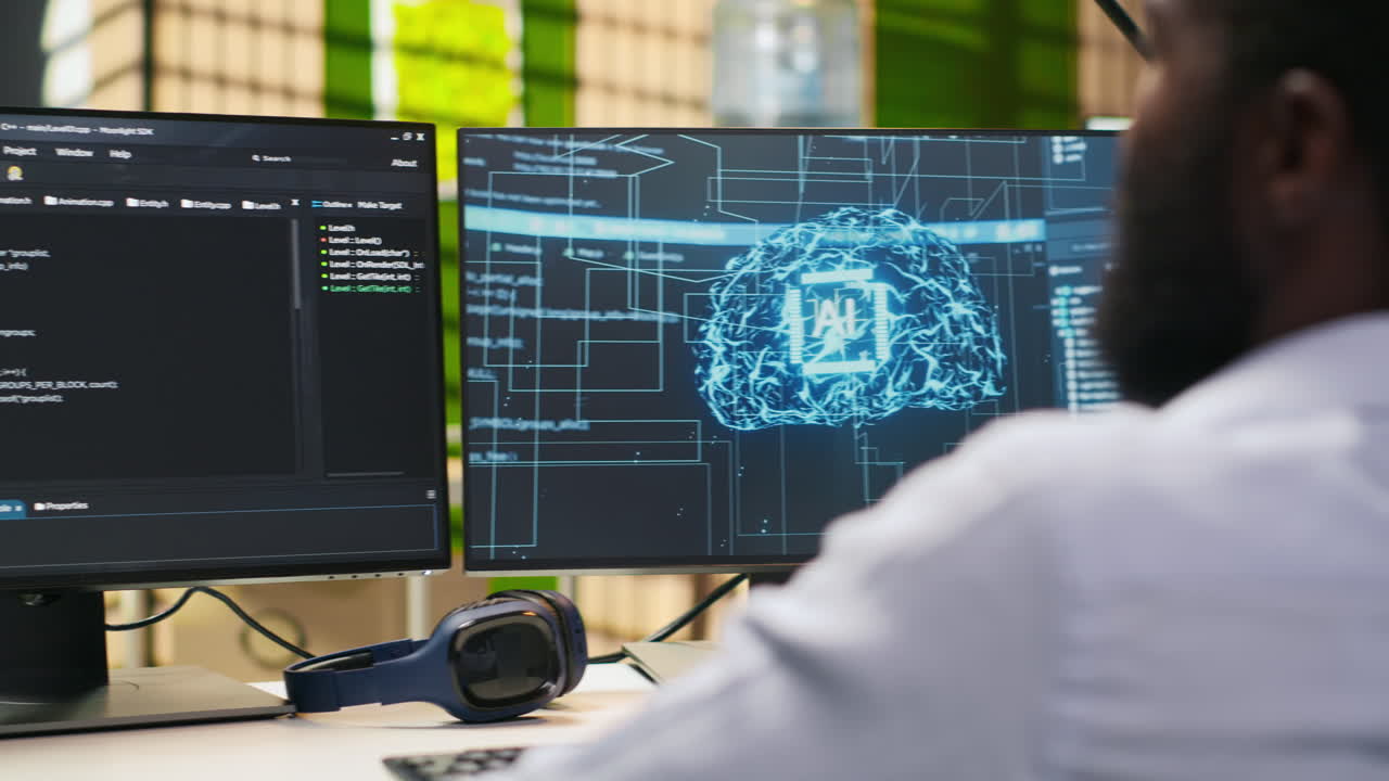 Technician In Wheelchair Using Ai On Computer To Optimize Performance