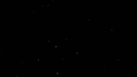 Dust flies to right and up. Appearance and disappearance. Transparent background