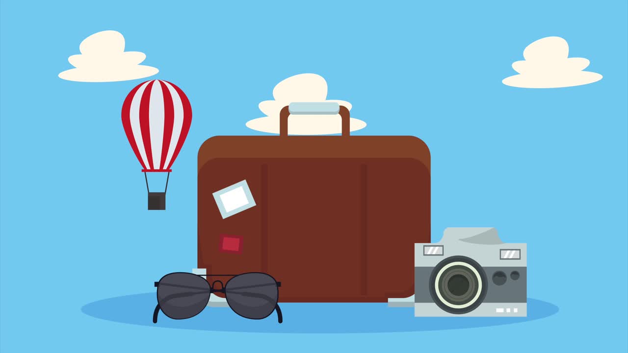 travel vacations animation with camera