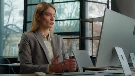 businesswoman in video call