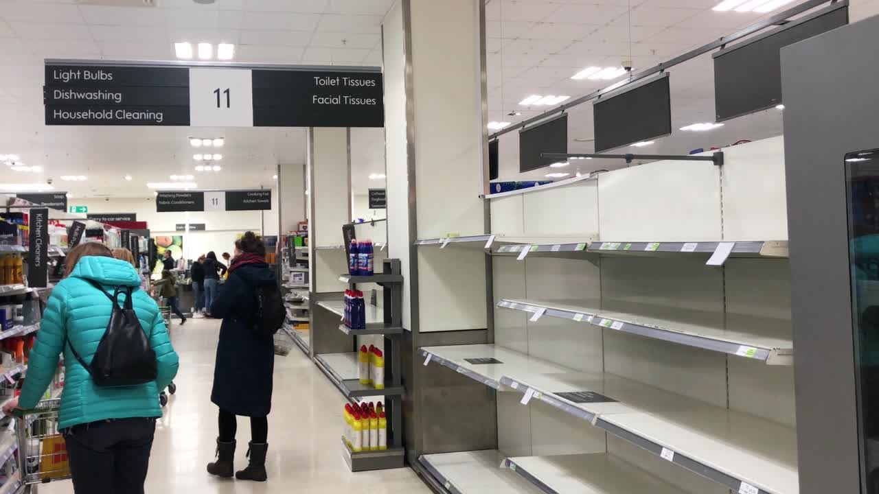 Empty Supermarket Shelves During Pandemic