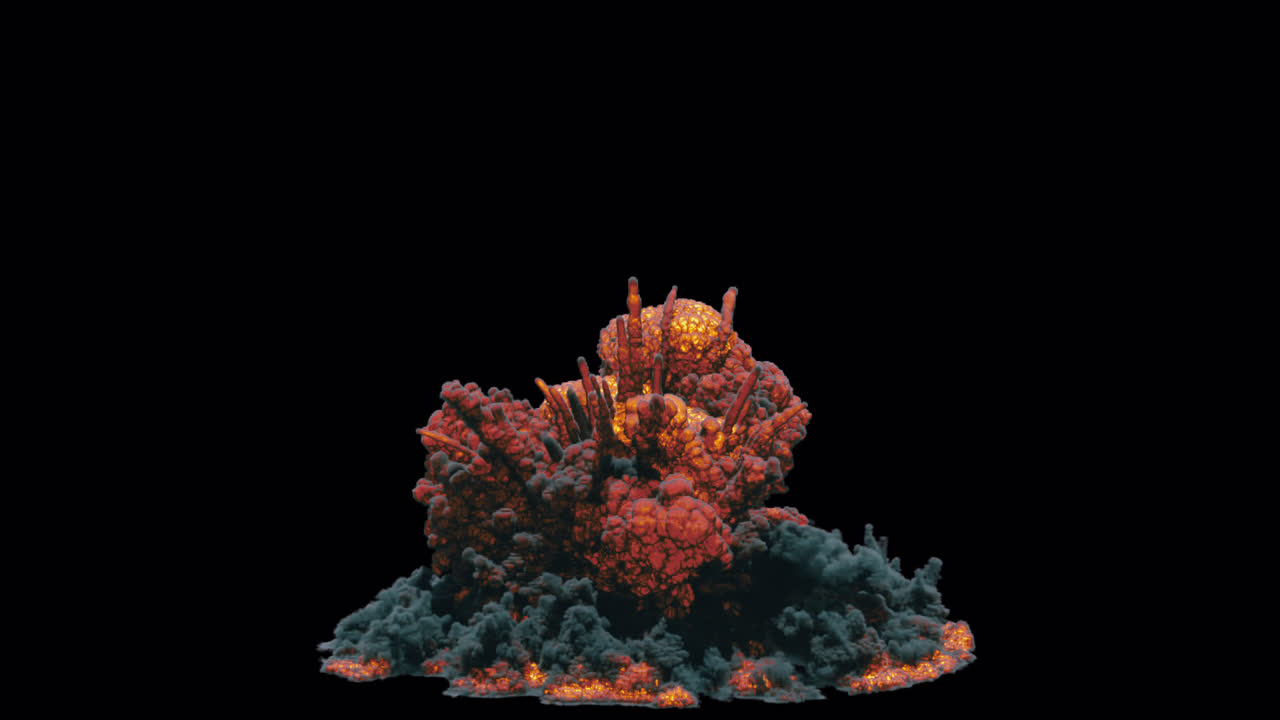 gran explosión potente con transparencia para composición de efectos visuales