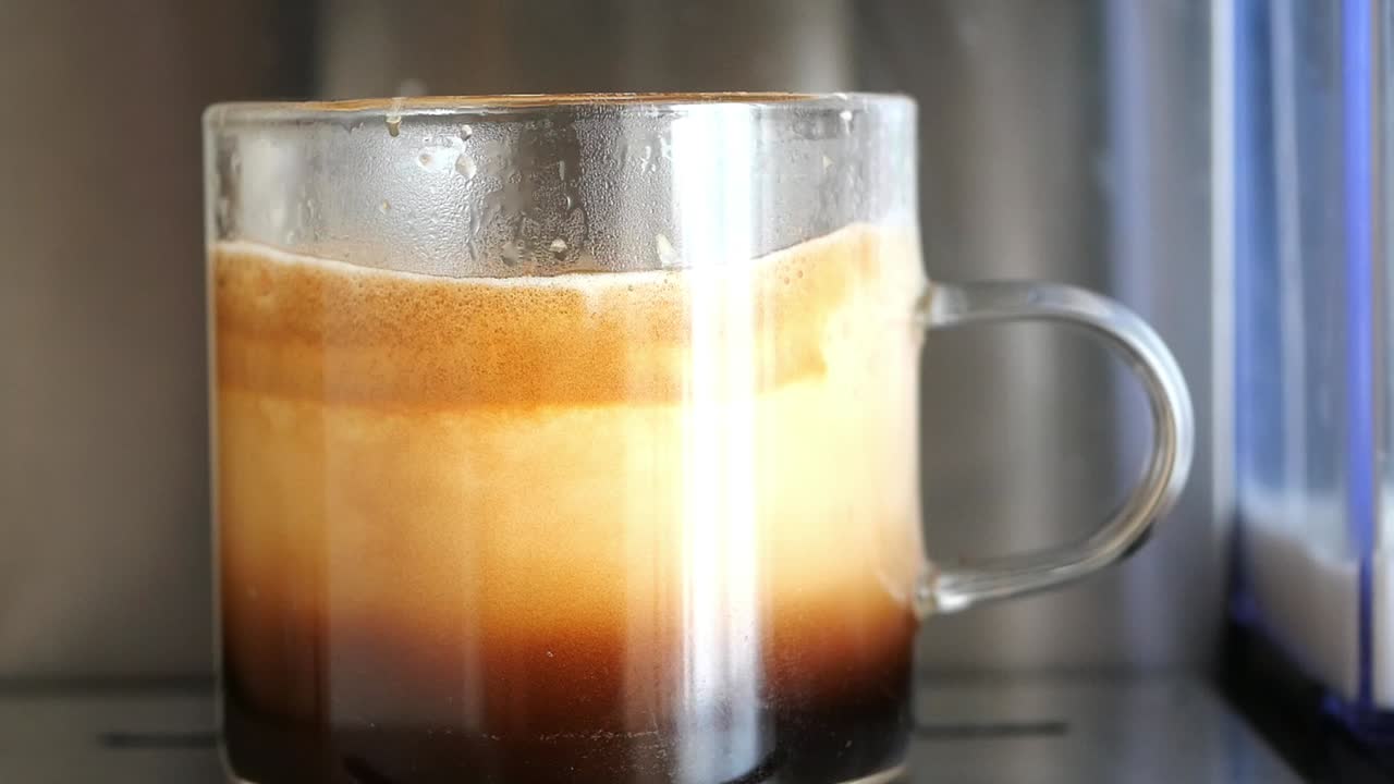 Espresso in a glass cup