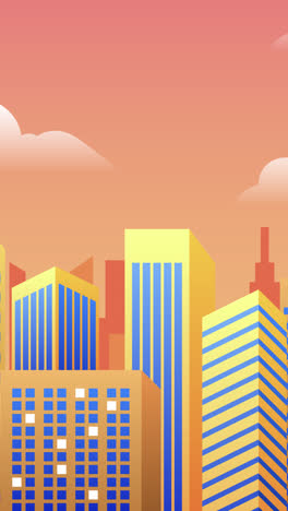 el colorido paisaje de la ciudad al atardecer