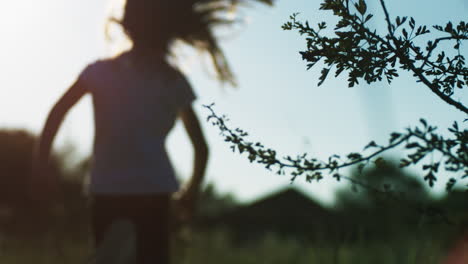 girl running in the sunset