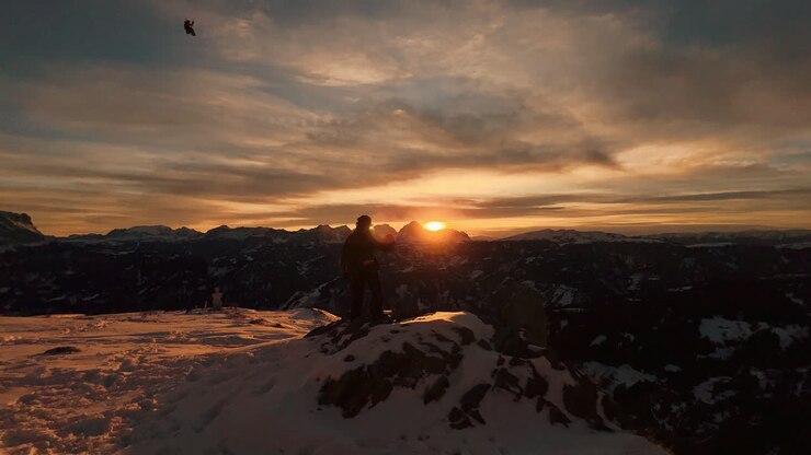 Sunset Paragliding Adventure in the Mountains