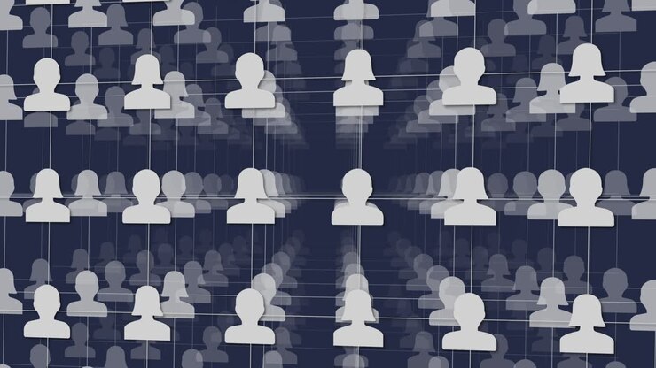 Abstrakt animation af et stort, forbundet samfund