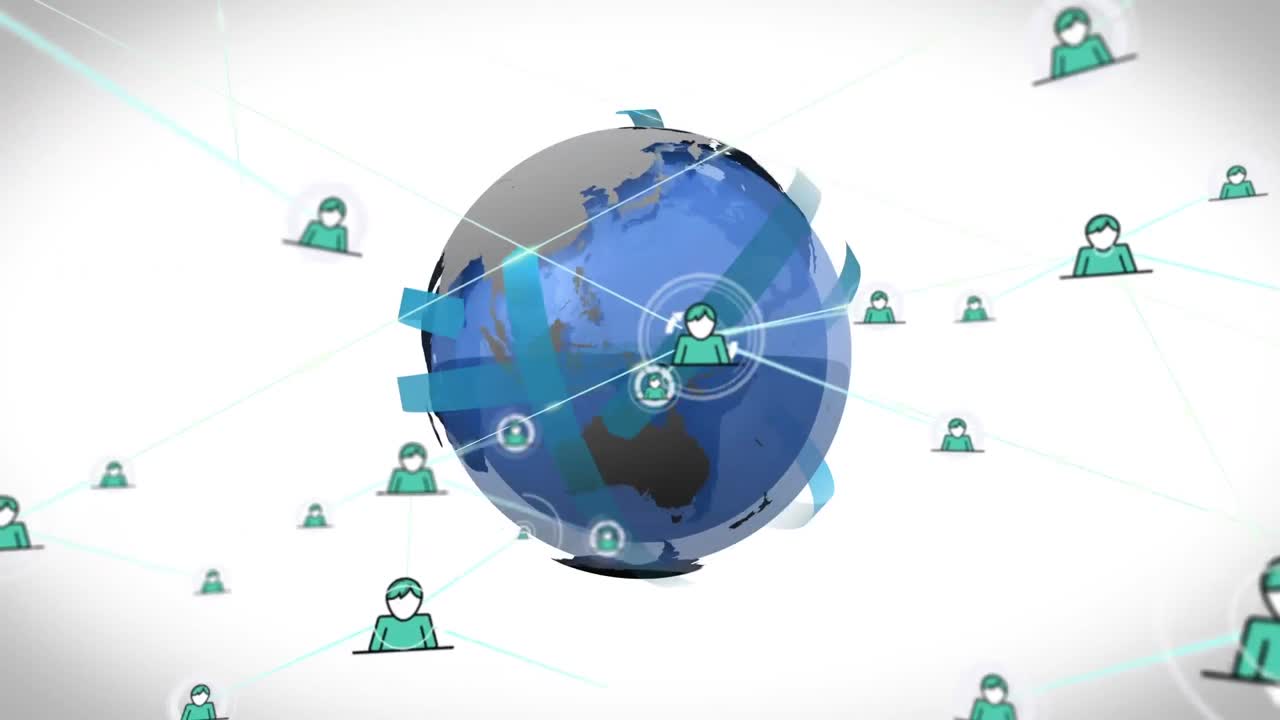 Animation of network of connections over globe