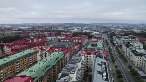 city landscape of kungsportsavenyen and vasastan in gothenburg, sweden