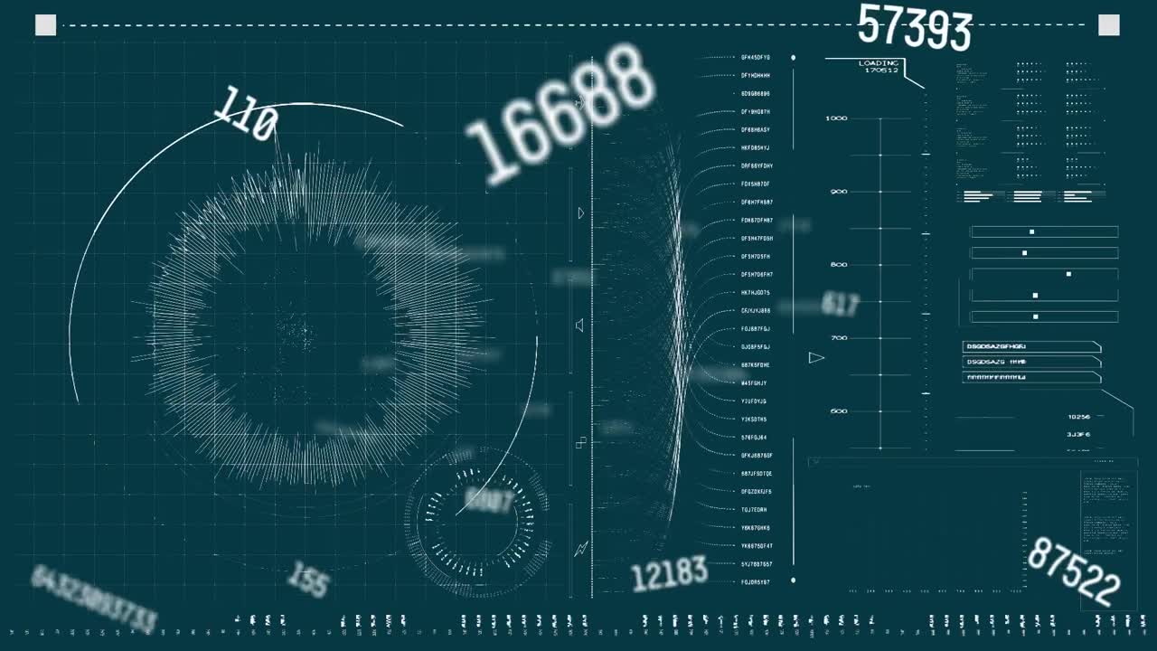 회색 배경 위의 데이터 처리의 애니메이션