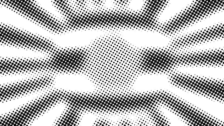 Half tone of many dots, computer generated abstract background, 3D render backdrop with optical illusion effect