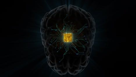 futuristic cyber technology innovation of a brain representing artificial intelligence or ai