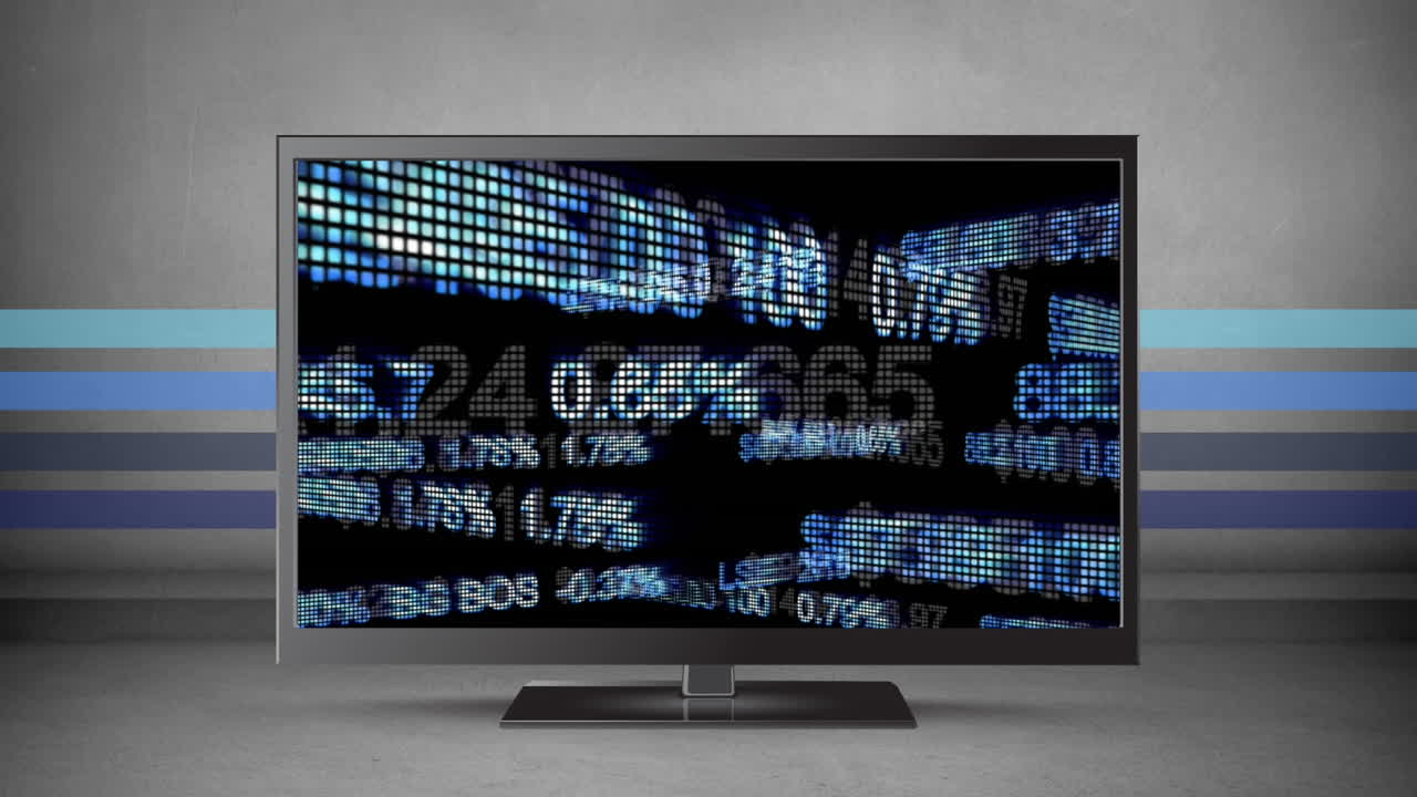 디지털 사이니지가 있는 플래트 스크린 텔레비전