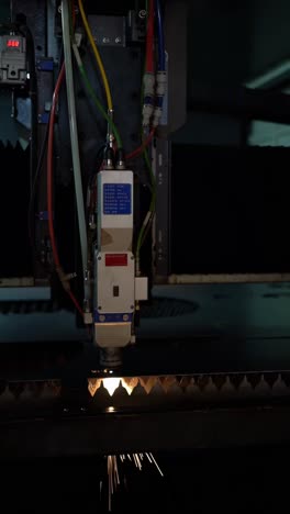 industrial laser cutting machine in operation