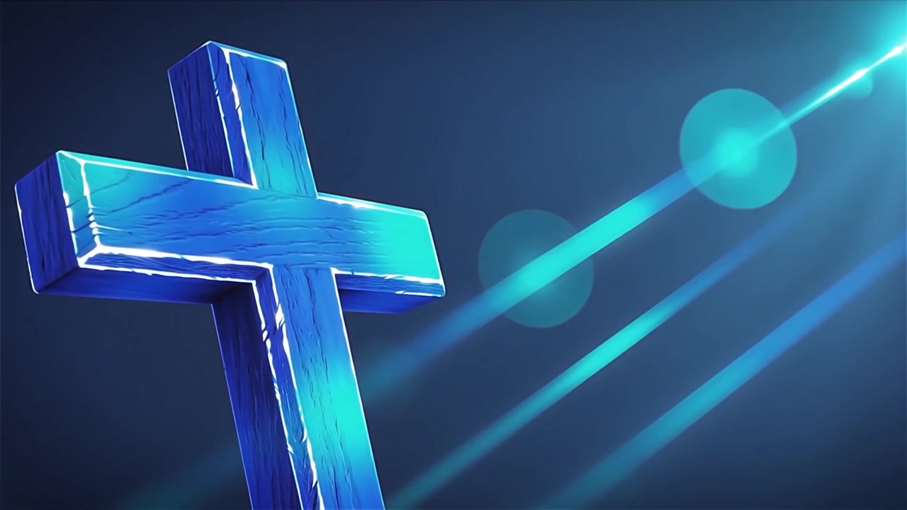 Croce Cristiana Luce Celestiale Sfondo per il Culto.