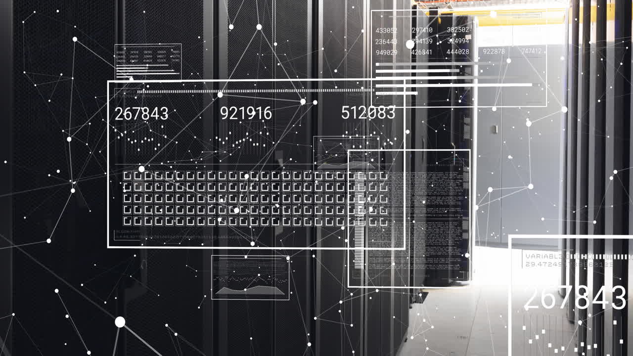 Animation of data processing over computer servers